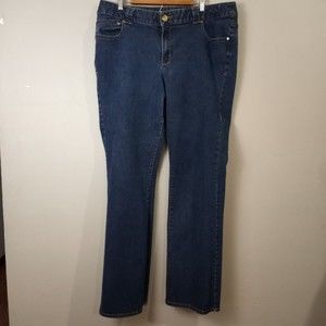 Lane Bryant Womens Plus 22 Tall Dark Wash Slim Bootcut Jeans Genius Fit